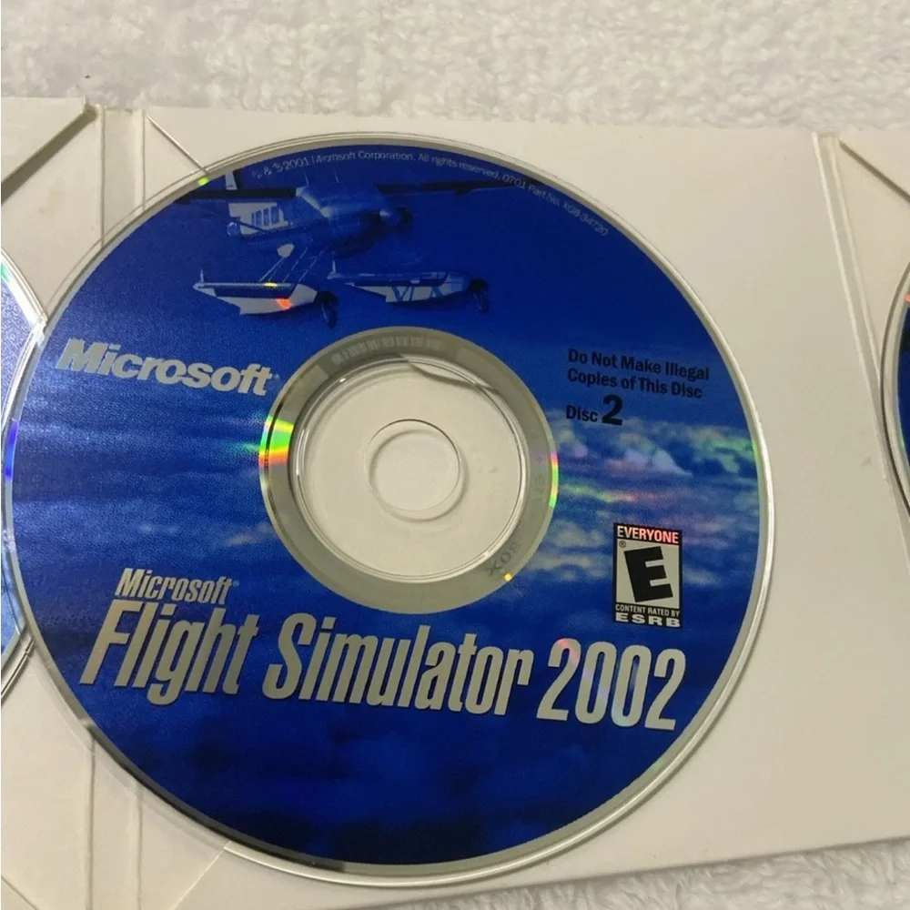 Microsoft Flight Simulator 2002 Vintage Video Game PC CD ROM 3-Disk